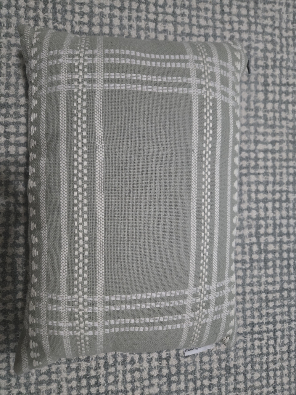 Soft Gray Plaid Accent Pillow by